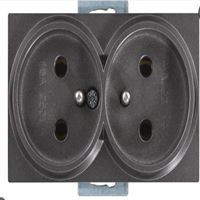 RİTA MEK TUŞ İKİLİ UPS PRİZ ANTRASİT 1